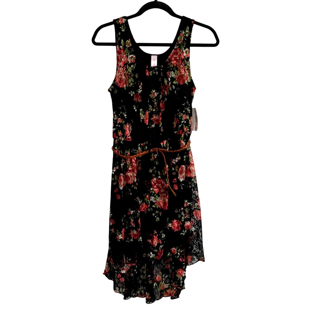 No Boundaries Mesh Floral Print Sleeveless Dress